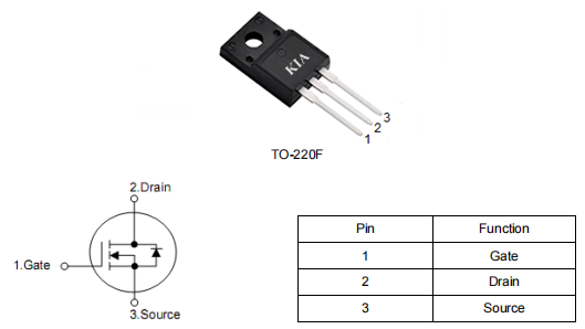 電機控制mos,?250v50a場效應管,to220f封裝,KNF3725A參數(shù)-KIA MOS管