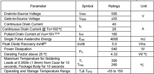 500v40a,9150場效應管