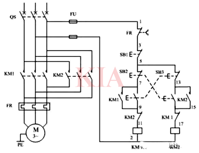 雙重互鎖正反轉控制電路接線圖分享-KIA MOS管